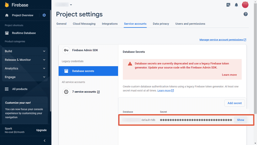 Database Secrets of Realtime Database