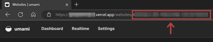 Umami page url